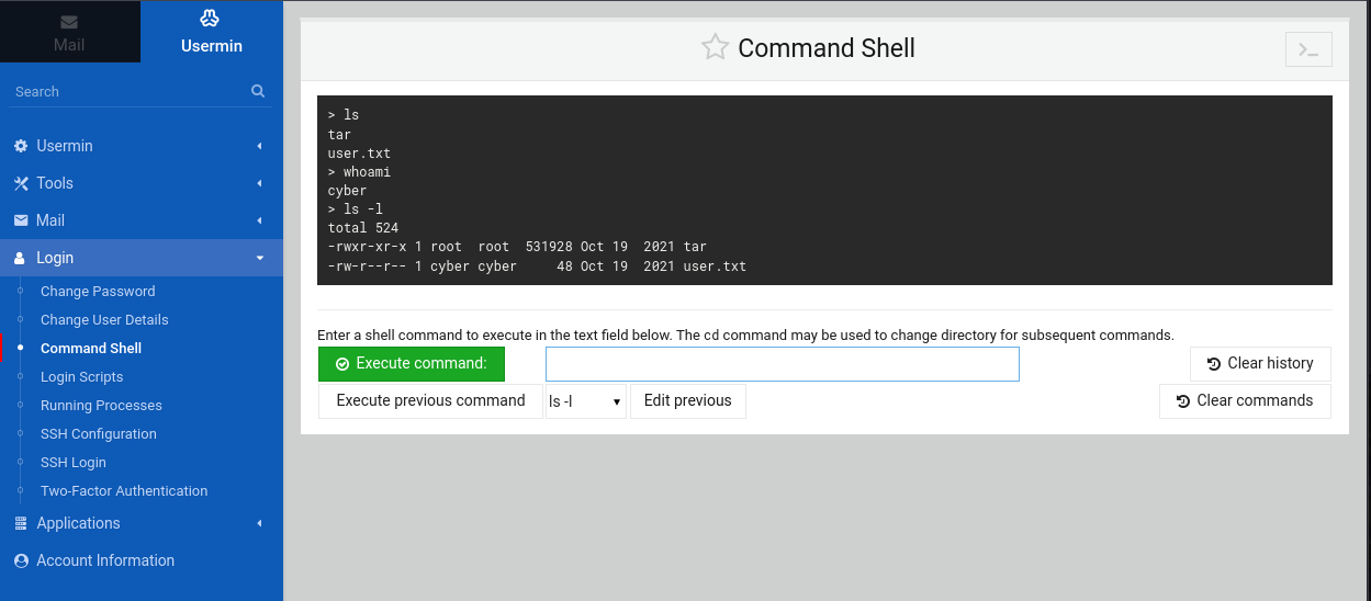 Command shell